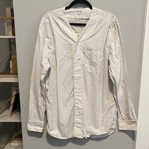 Steven Alan Beige Striped Casual Button Down Shirt
